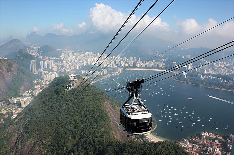 Pão de Açucar (Sugarloaf Mountain) is a peak situated in Rio de Janeiro, Brazil
